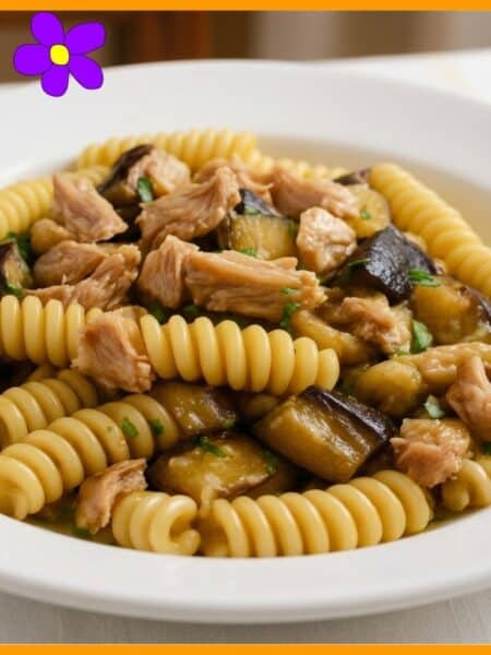 Fusilli con melanzane e tonno