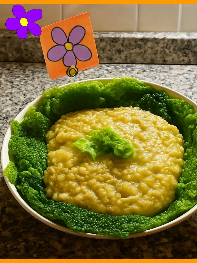 Riso con verza al tris di formaggi