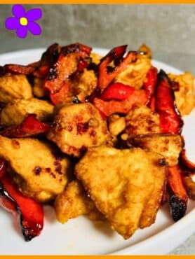 Tofu in friggitrice ad aria con peperoni